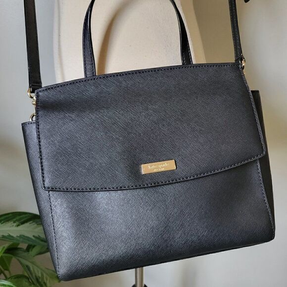 USED ONCE KATE SPADE GENUINE LEATHER CROSSBODY BLACK BAG - Picture 6 of 16
